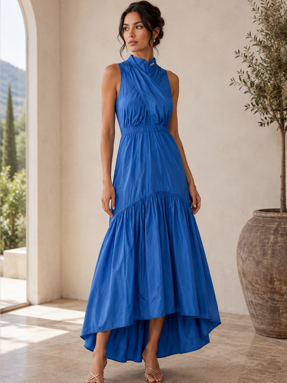 Veronica Beard Radley tiered taffeta midi dress size 4 B1085